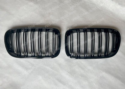 Pre-Facelift BMW F25 X3 SUV M-Performance Front Grille, Full Gloss Black Double-Bar