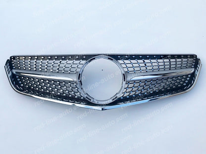 Pre-facelift Mercedes W207 E-Class Coupe C207 Convertible A207 AMG Diamond Front Grille, Iridium Silver