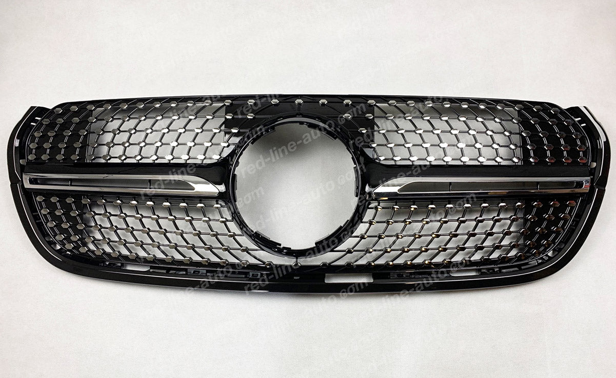 Mercedes W470 BR470 X-Class Pickup Truck Black AMG Front Grille, Chrome Diamond