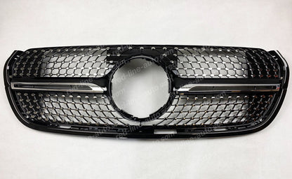 Mercedes W470 BR470 X-Class Pickup Truck Black AMG Front Grille, Chrome Diamond