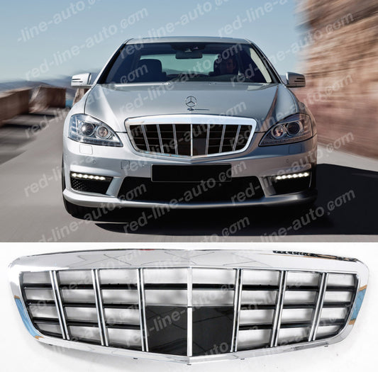 Facelift Mercedes W221 S-Class Saloon AMG VIP Style Front Grille, Chrome Maybach Grids