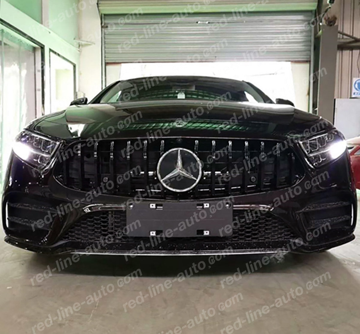 Mercedes W257 CLS Coupe Saloon C257 AMG GT Front Grille, Full Gloss Black Panamericana