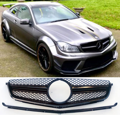 Facelift AMG C63 S W204 Saloon A204 Coupe S204 Estate Single-bar Grille, Gloss Black