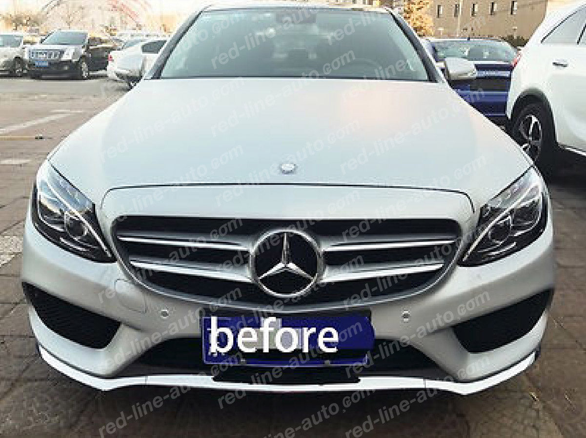 Pre-Facelift Mercedes W205 C-Class S205 C205 A205 Iridium Silver AMG Grille, Chrome Diamond No-Camera