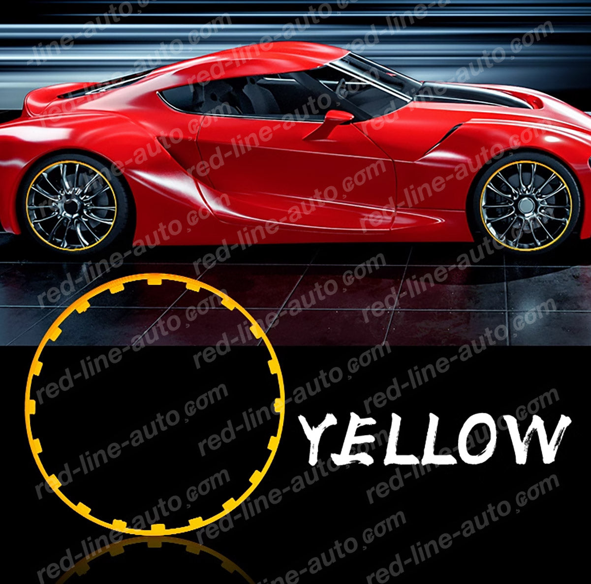 19" inch Yellow 4 Alloy Wheel Protectors ROBUST Rim Guard Clip-in and Lock non-adhesive