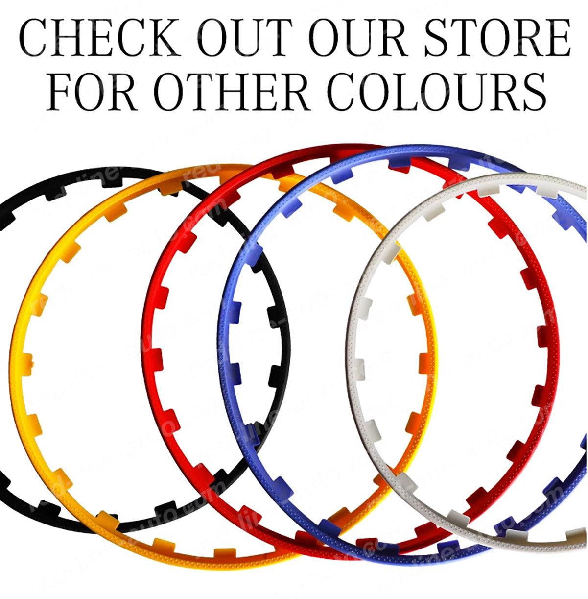 20" inch Yellow 4 Alloy Wheel Protectors ROBUST Rim Guard Clip-in and Lock non-adhesive