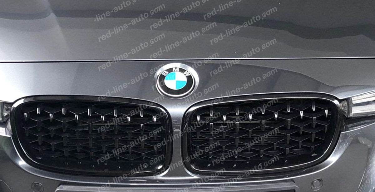 BMW 3 Series F30 Saloon F31 Estate M-Performance Diamond Front Grille, Full Gloss Black