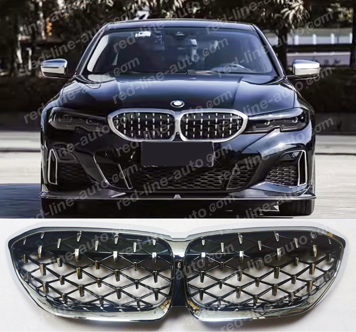 Pre-Facelift BMW 3 Series G20 Saloon G21 Estate M-Performance M340i Diamond Grille, Full Chrome