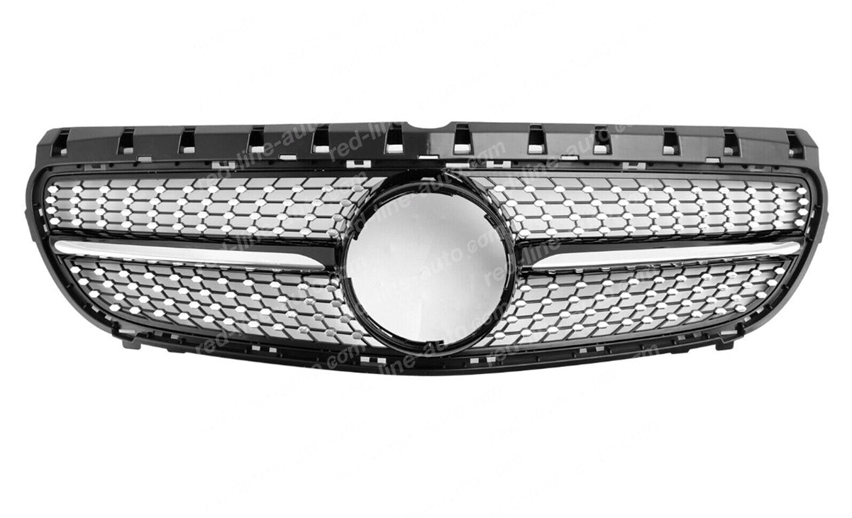 Facelift Mercedes W246 B-Class Hatchback MPV Black AMG Sports Front Grille, Chrome Diamond