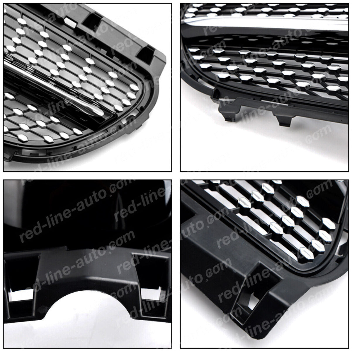 Facelift Mercedes W246 B-Class Hatchback MPV Black AMG Sports Front Grille, Chrome Diamond