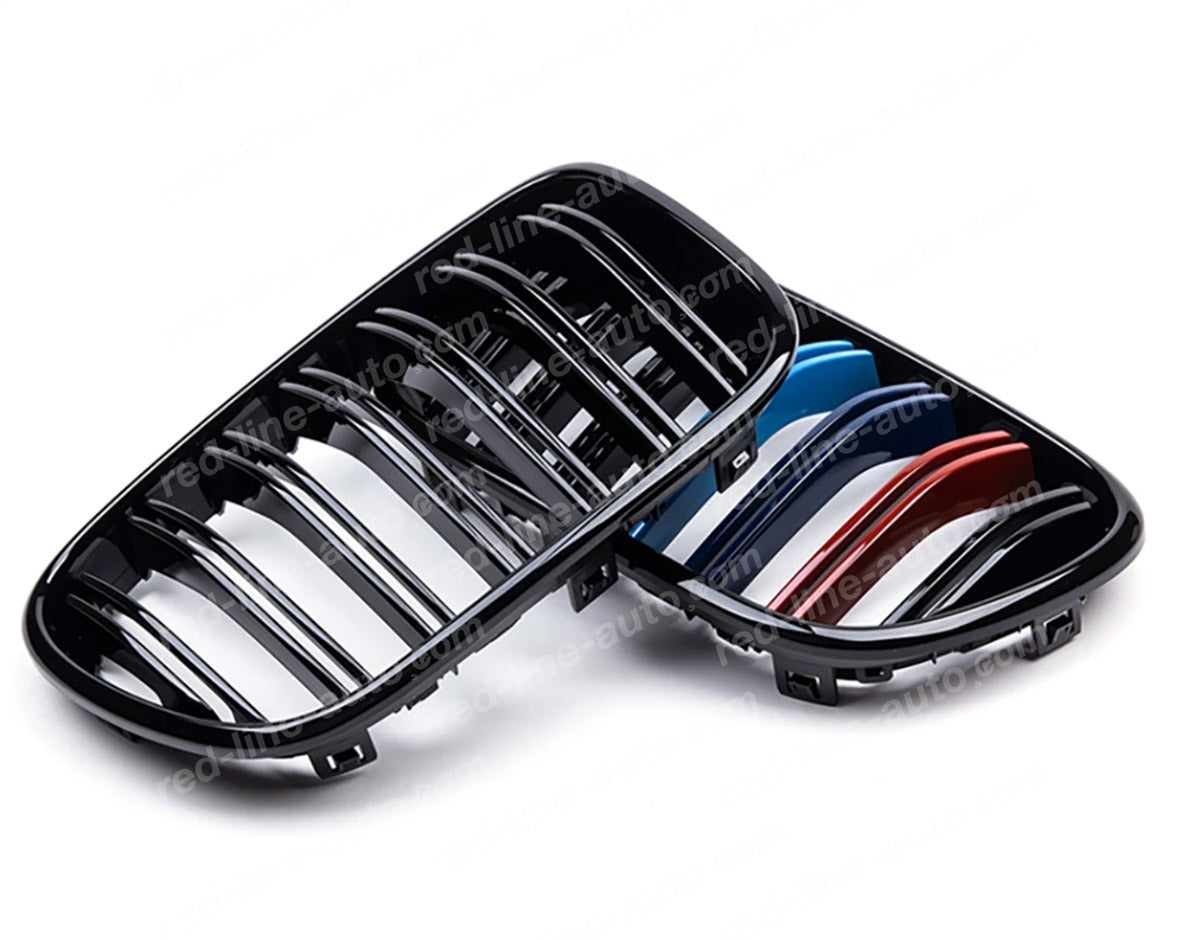 Pre-Facelift BMW F25 X3 SUV Dual-slat Front Grille, Black With M-Power Tri-Colours