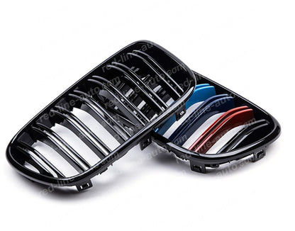 Pre-Facelift BMW F25 X3 SUV Dual-slat Front Grille, Black With M-Power Tri-Colours