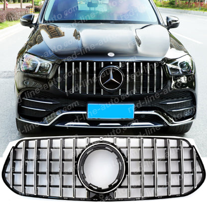 Mercedes W167 GLE V167 SUV C167 Coupe AMG GT Grille, Black with Chrome Panamericana