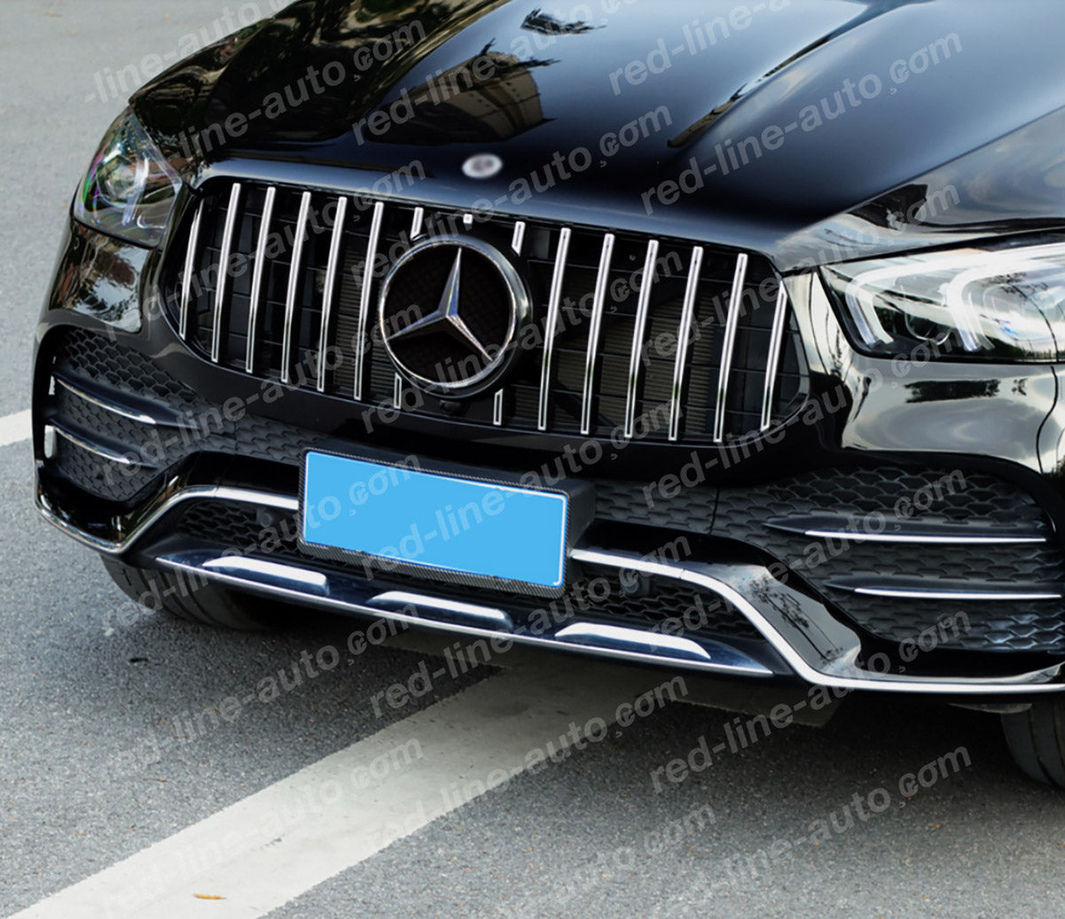 Mercedes W167 GLE V167 SUV C167 Coupe AMG GT Grille, Black with Chrome Panamericana