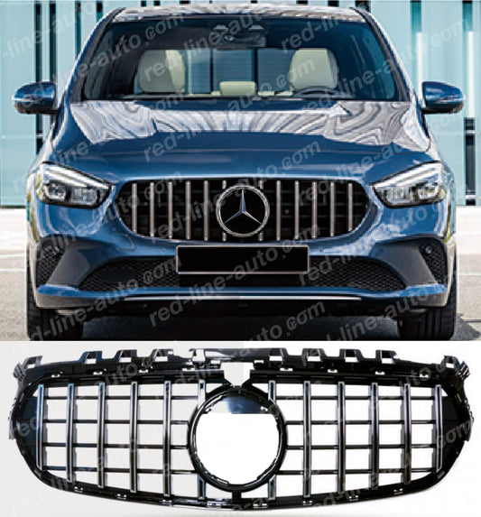 Pre-facelift Mercedes W247 B-Class Hatchback MPV Non-AMG Black GT Grille, Chrome Panamericana