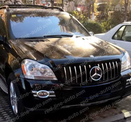 Pre-facelift Mercedes X164 GL SUV AMG Black GT Front Grille, Chrome Panamericana GLS63-look