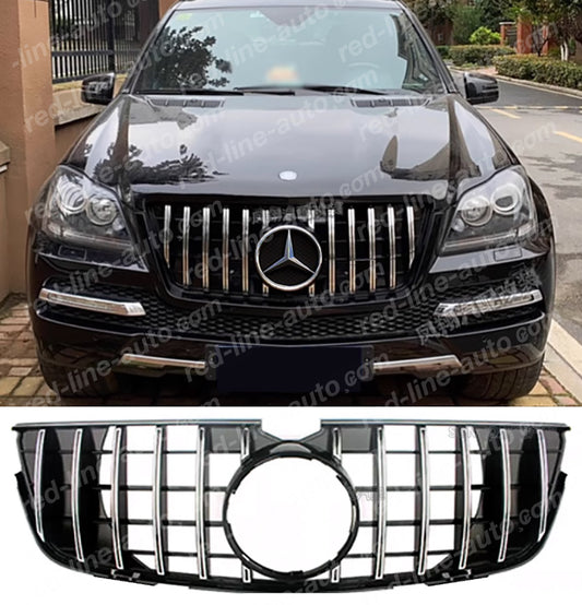 Facelift Mercedes X164 GL SUV AMG Black GT Front Grille, Chrome Panamericana GLS63-look