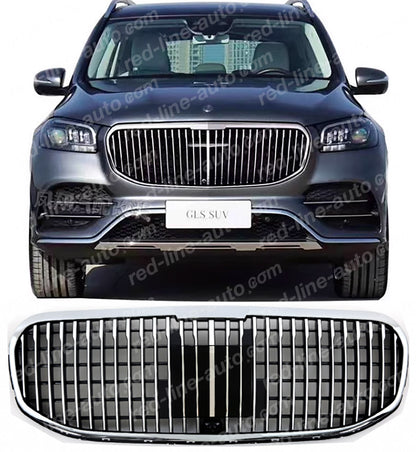 2019+ Mercedes X167 GLS SUV AMG Maybach VIP Front Grille, Chrome Panamericana GT Slat