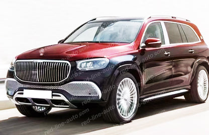 2019+ Mercedes X167 GLS SUV AMG Maybach VIP Front Grille, Chrome Panamericana GT Slat