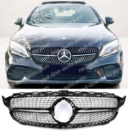 Facelift Mercedes W205 C-Class S205 C205 A205 Black AMG Grille, Chrome Diamond No-Camera