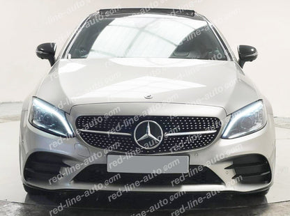 Facelift Mercedes W205 C-Class S205 C205 A205 Black AMG Grille, Chrome Diamond With Camera