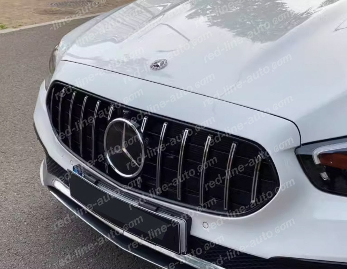 Facelift Mercedes non-AMG W213 E-Class Saloon S213 Estate Black GT Front Grille, Chrome Panamericana