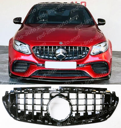 Pre-facelift AMG E63 E63S E-Class Saloon W213 Estate S213 GT Front Grille, Full Gloss Black Panamericana Slat