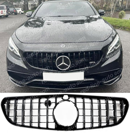 Pre-facelift AMG S63 S65 W217 S-Class Coupe C217 Convertible A217 GT Grille, Full Gloss Black Panamericana