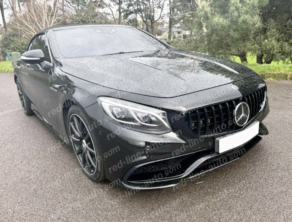 Pre-facelift AMG S63 S65 W217 S-Class Coupe C217 Convertible A217 GT Grille, Full Gloss Black Panamericana