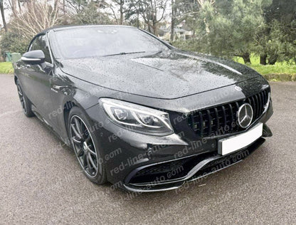 Pre-facelift AMG S63 S65 W217 S-Class Coupe C217 Convertible A217 GT Grille, Full Gloss Black Panamericana