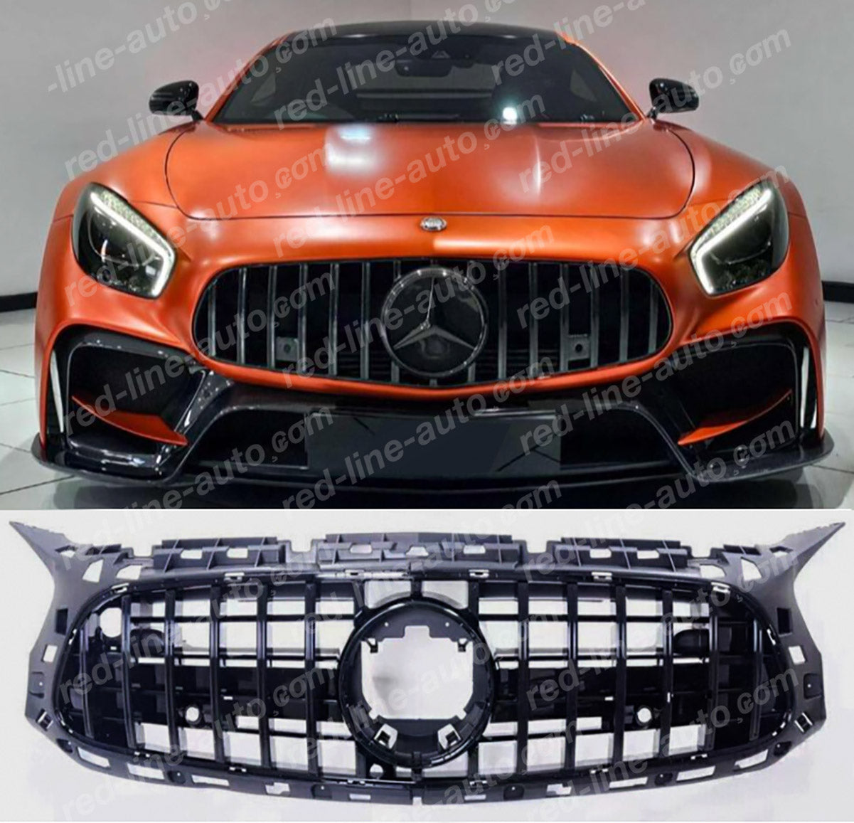 2017+ facelift Mercedes R190 C190 AMG GT R Roadster Coupe Full Gloss Black Series Grille