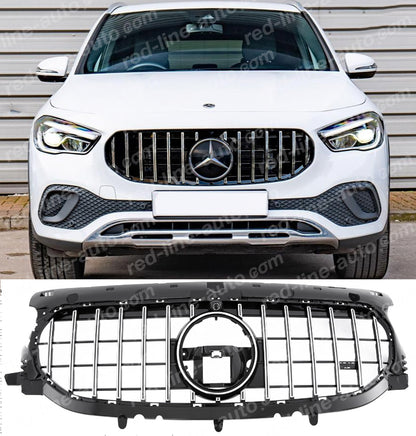 2020+ Mercedes H247 GLA-Class Sport SUV GT Black Grille, Chrome Panamericana, Non-AMG