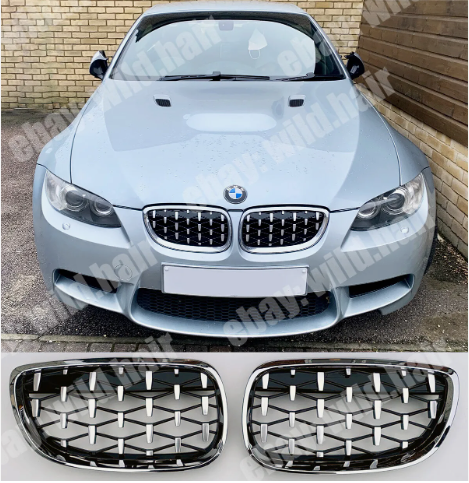 Pre-facelift BMW 3 Series E92 Coupe E93 Convertible M-Power M340i Grille, Chrome Diamond