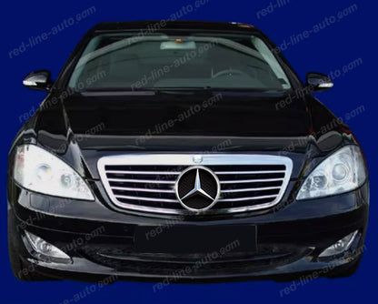 Facelift Mercedes W221 S-Class Saloon AMG S65 63 Black Sport Grille with STAR, Chrome Louvre