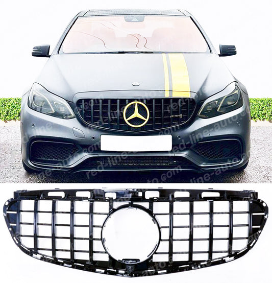 Facelift AMG W212 E63 E63S Saloon S212 Estate GT Front Grille, Full Gloss Black Panamericana Slat