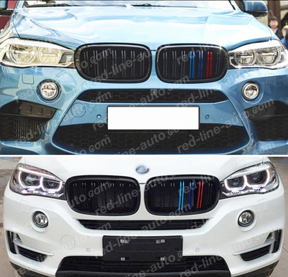 BMW F15 X5 SUV F16 X6 Coupe M-Performance front Grille, Black Twin-Bar With Tri-Colour