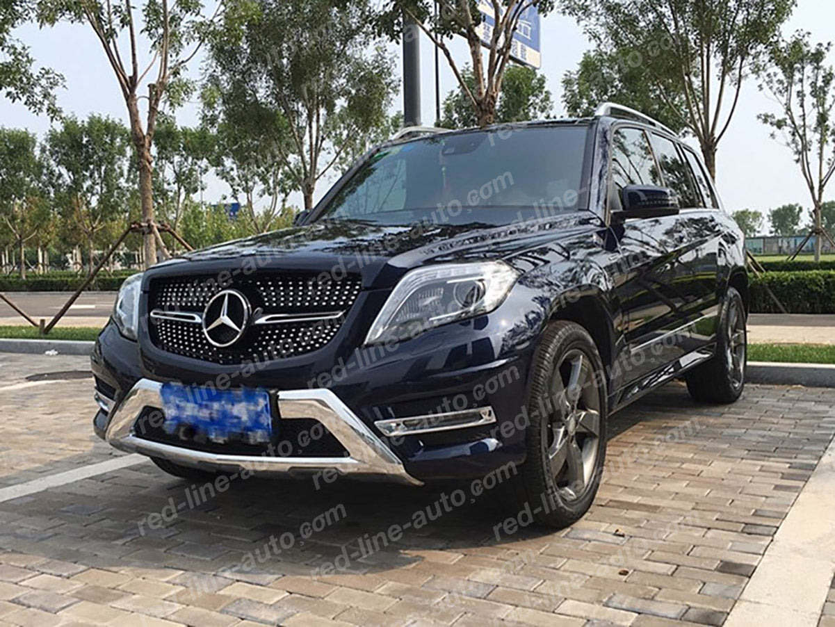 Facelift Mercedes-Benz X204 GLK-Class SUV Black AMG Front Grille, Chrome Diamond GLC43-look