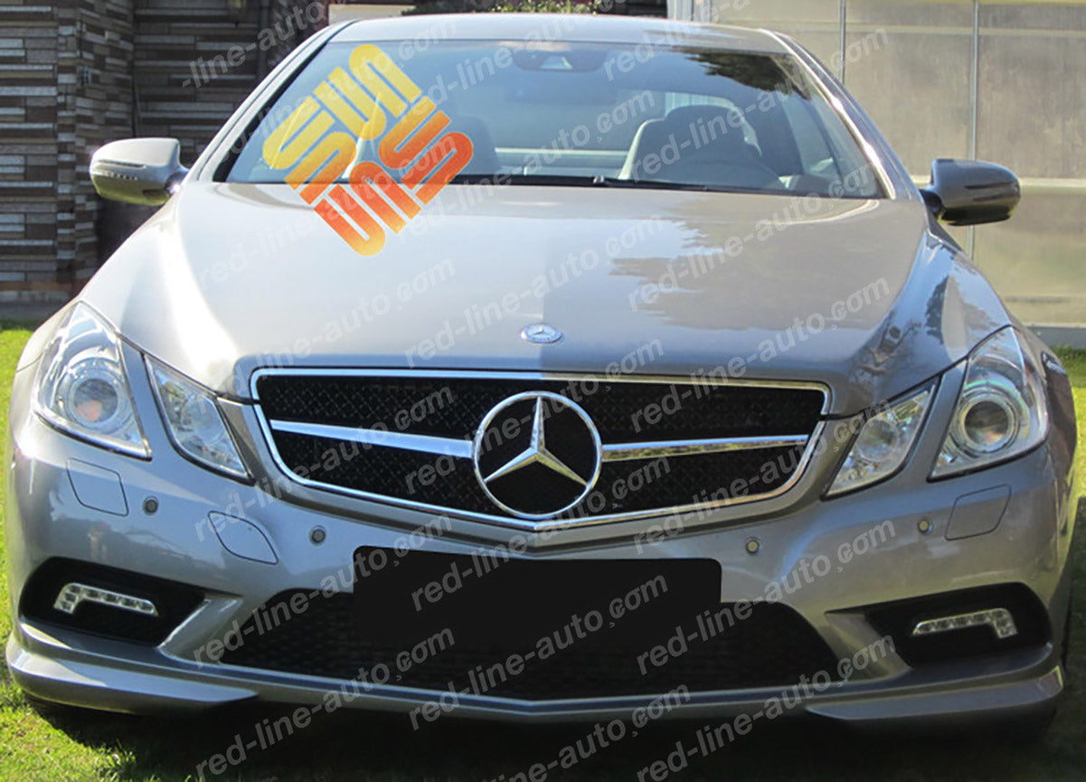 Pre-facelift Mercedes W207 E-Class Coupe C207 Convertible A207 AMG Grille, Black with Chrome Fin