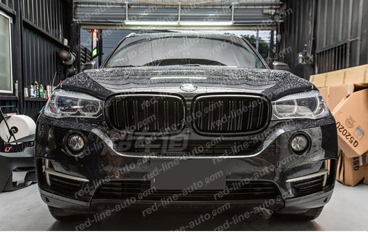 BMW F15 X5 SUV F16 X6 Coupe Double-bar M-Performance Front Grille, Full Gloss Black