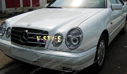 Facelift Mercedes W210 E-Class Saloon S210 Estate AMG Sport Black Grille with Star, Chrome Blades