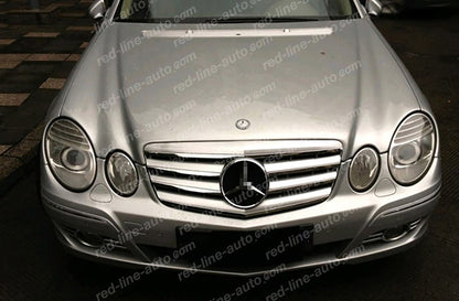 Facelift Mercedes W211 E-Class Saloon S211 Estate AMG E63 Sport Grille with Star, Full Chrome