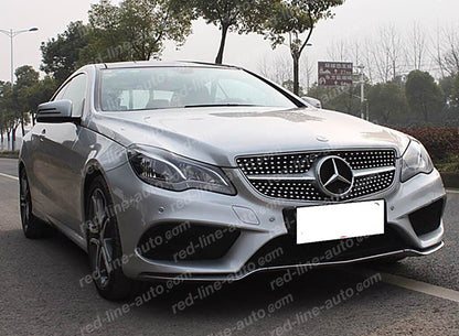 Facelift Mercedes W207 E-Class Coupe C207 Convertible A207 AMG Diamond Front Grille, Iridium Silver