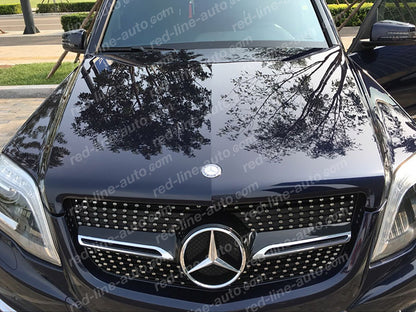 Facelift Mercedes-Benz X204 GLK-Class SUV Black AMG Front Grille, Chrome Diamond GLC43-look