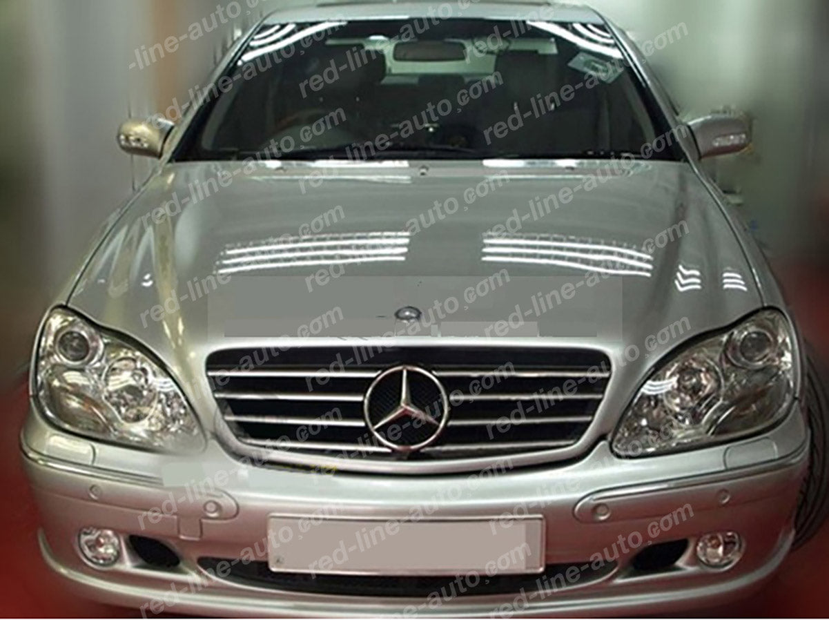 Pre-facelift Mercedes W220 S-Class Saloon AMG S65 Black Sports Grille with STAR, Chrome Louvres