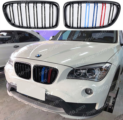 BMW E84 X1 SUV Dual-Slat Front Grille , Black With M-Power Tri-Colours