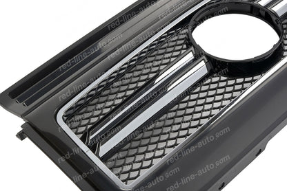 1990-18 Mercedes W463 G-Class SUV AMG G63 Obsidian Black Single-fin Front Grille, Chrome Rim