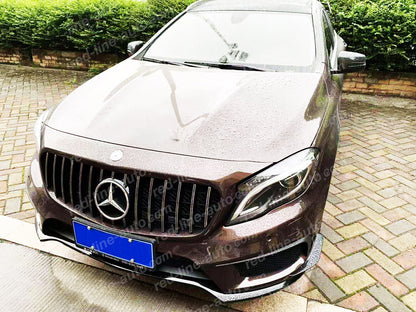 Pre-facelift Mercedes X156 GLA SUV AMG GLA45 Black GT Front Grille, Chrome Panamericana Slat