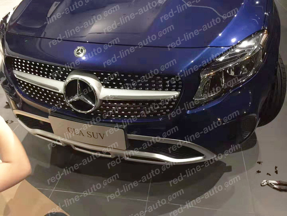 Facelift Mercedes X156 GLA SUV Iridium Silver AMG Front Grille, Chrome Diamond GLA200 GLA180