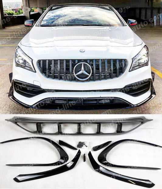 Facelift Mercedes W117 CLA Front AMG CLA45 Conversion Aero Kits Canard Splitter Spoiler Diffuser