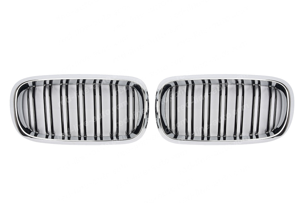 BMW F15 X5 SUV F16 X6 Coupe M-Power Front Grille, Black Dual-Slat with Chrome Surround